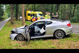 Auto belandt na slip tegen boom op Soerelseweg in Epe